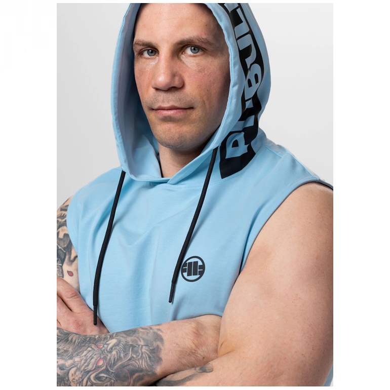 PIT BULL TANK TOP Z KAPTUREM MERCADO SPANDEX HILLTOP LIGHT BLUE