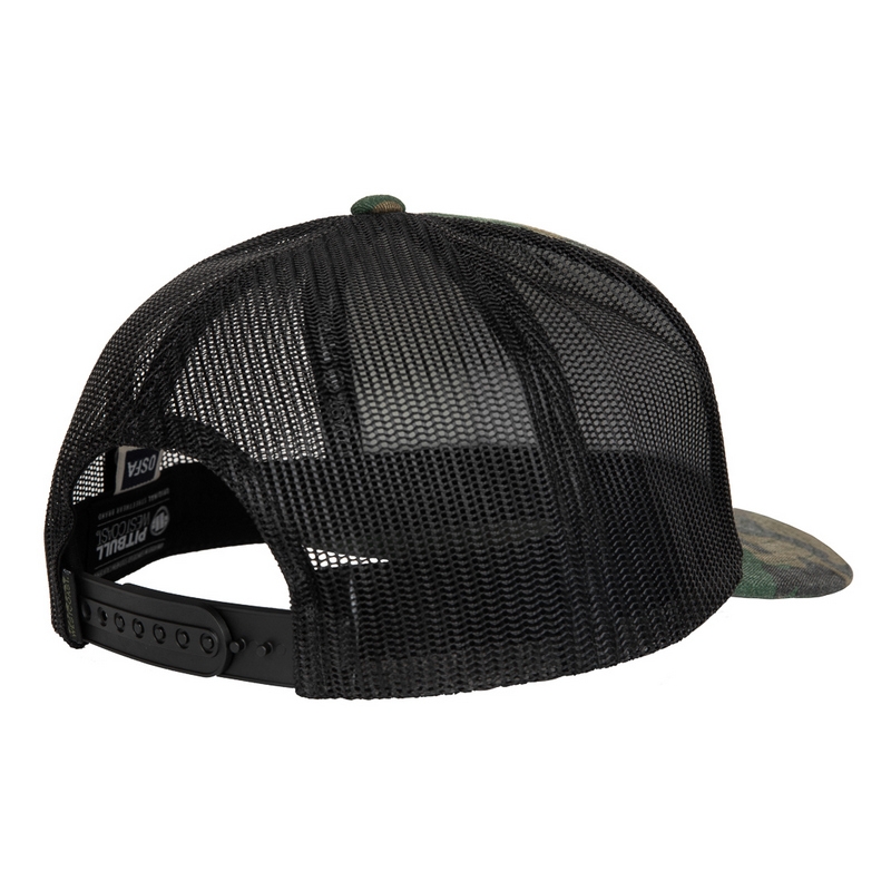 PIT BULL CZAPKA Z DASZKIEM SNAPBACK BLOOD DOG TRUCKER CAMOUFLAGE KHAKI