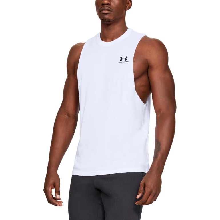 UNDER ARMOUR TANK TOP LEFT CHEST CUT OFF 100