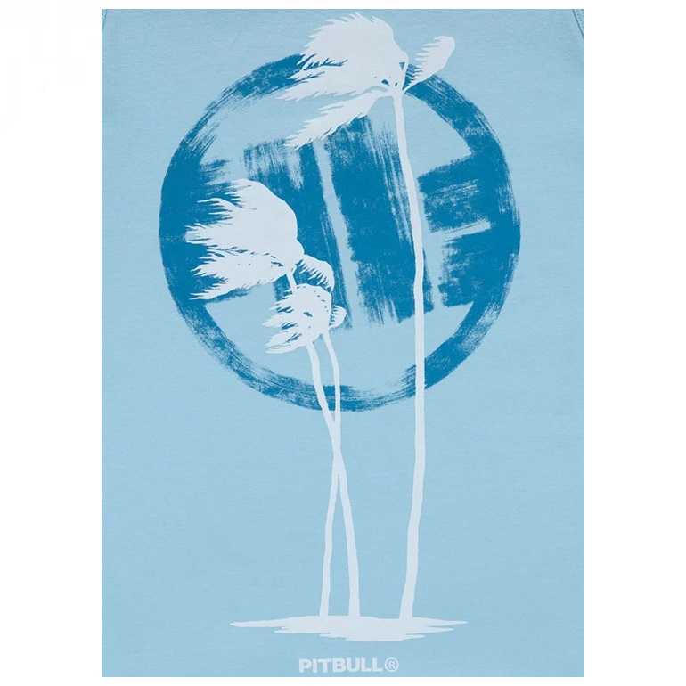 PIT BULL TANK TOP SLIM FIT PALMS LIGHT BLUE