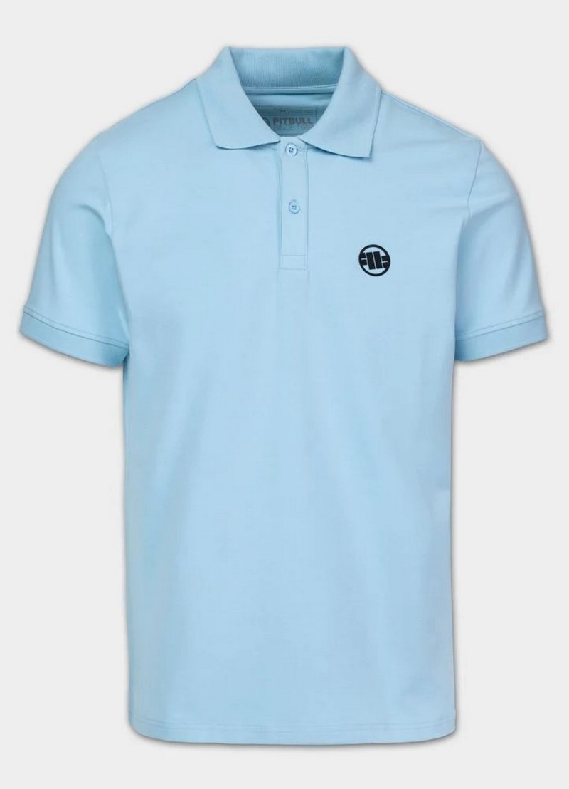 PIT BULL KOSZULKA POLO JERSEY SMAL LOGO LIGHT BLUE