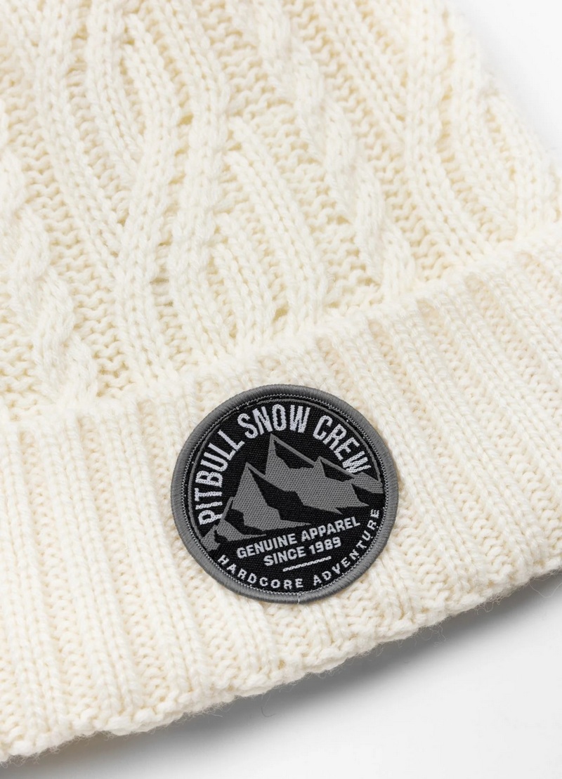 PIT BULL CZAPKA ZIMOWA Z POMPONEM SNOW CREW WHITE