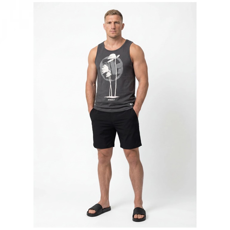 PIT BULL TANK TOP SLIM FIT PALMS GRAPHITE