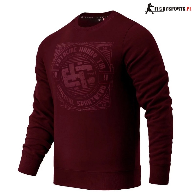 EXTREME HOBBY BLUZA MĘSKA CREWNECK WASH BORDO