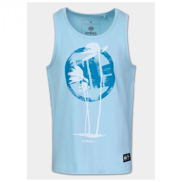 PIT BULL TANK TOP SLIM FIT PALMS LIGHT BLUE