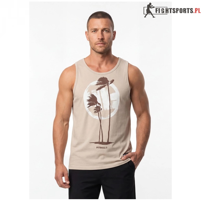 PIT BULL TANK TOP SLIM FIT PALMS SAND