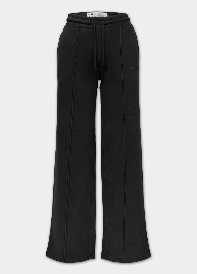 PIT BULL SPODNIE DRESOWE LOVIA WIDE LEG WASHED DARK GRAPHITE