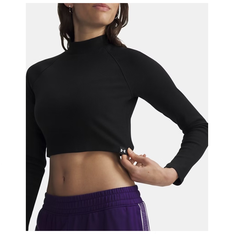 UNDER ARMOUR LONGSLEEVE CROP RIVAL RIB MOCK 008