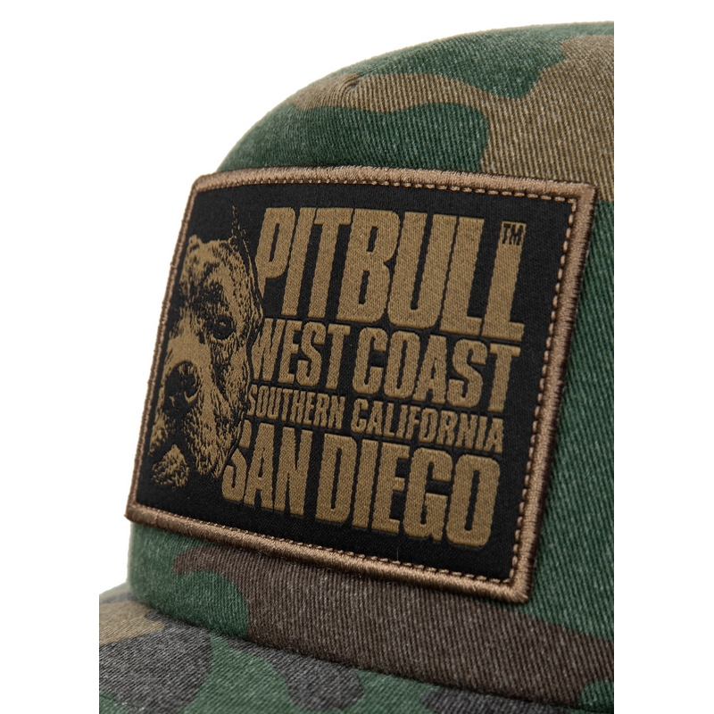 PIT BULL CZAPKA Z DASZKIEM SNAPBACK BLOOD DOG TRUCKER CAMOUFLAGE KHAKI
