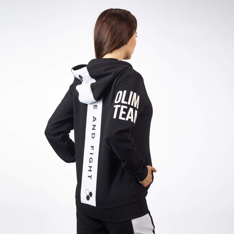 OLIMP BLUZA UNISEX HOODIE BLACK & WHITE