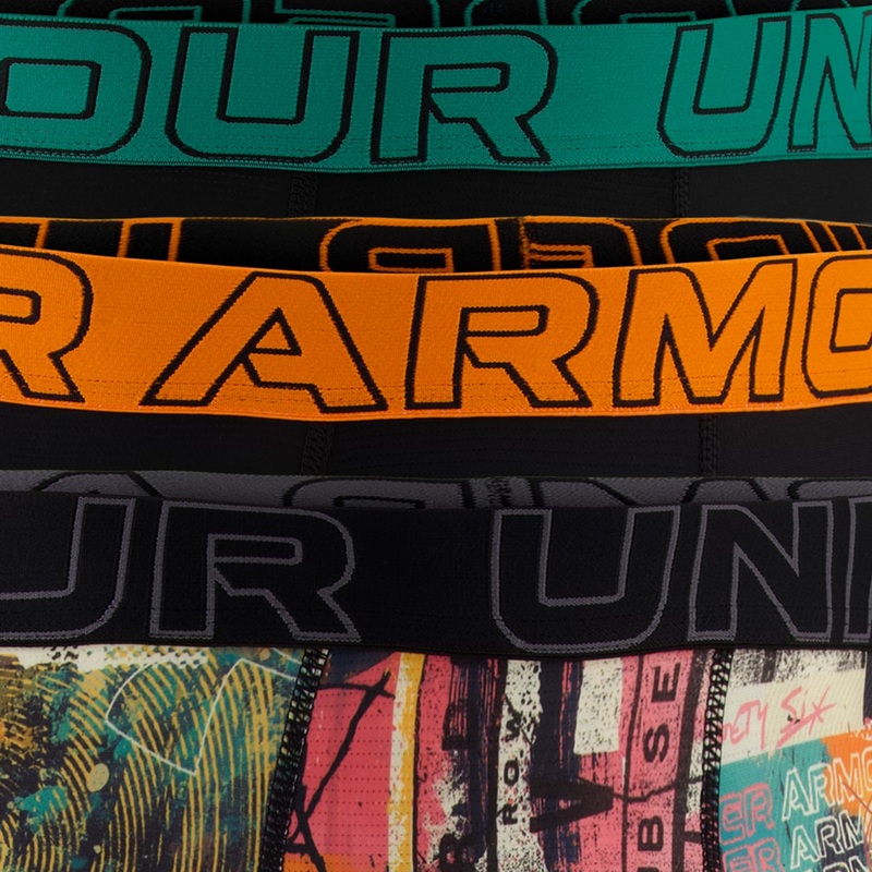 UNDER ARMOUR BOKSERKI PERFORMANCE TECH MESH PRINT 6IN 3 PACK 002