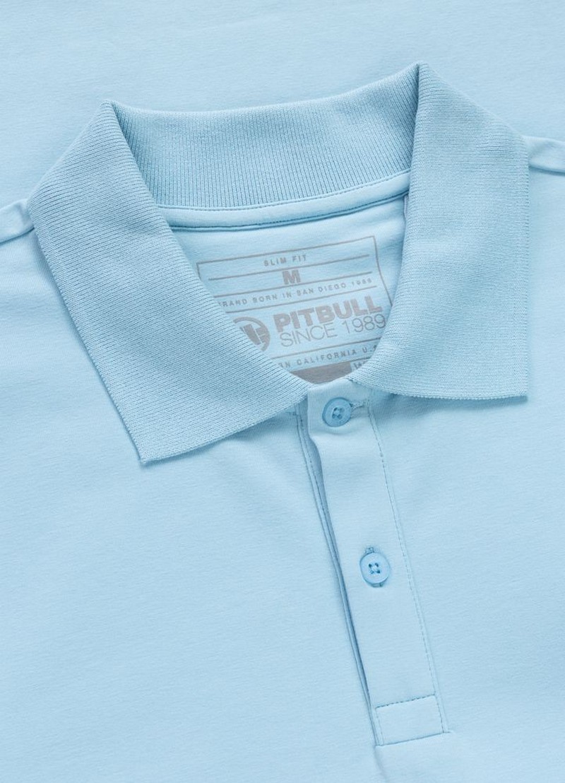 PIT BULL KOSZULKA POLO JERSEY SMAL LOGO LIGHT BLUE
