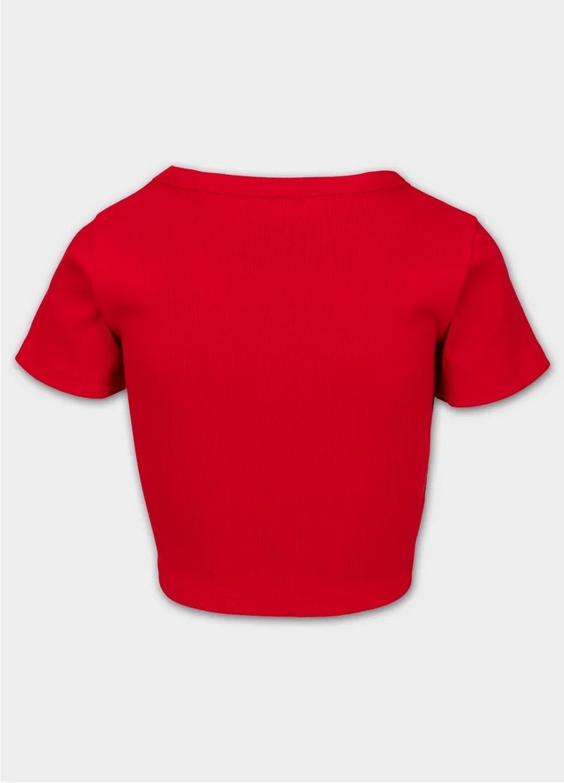 PIT BULL KOSZULKA CROPPED RIB RED