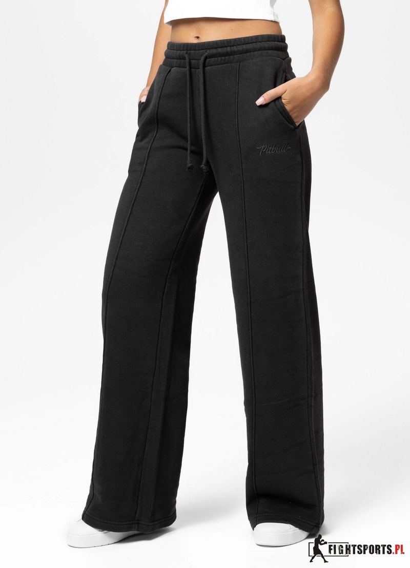 PIT BULL SPODNIE DRESOWE LOVIA WIDE LEG WASHED DARK GRAPHITE