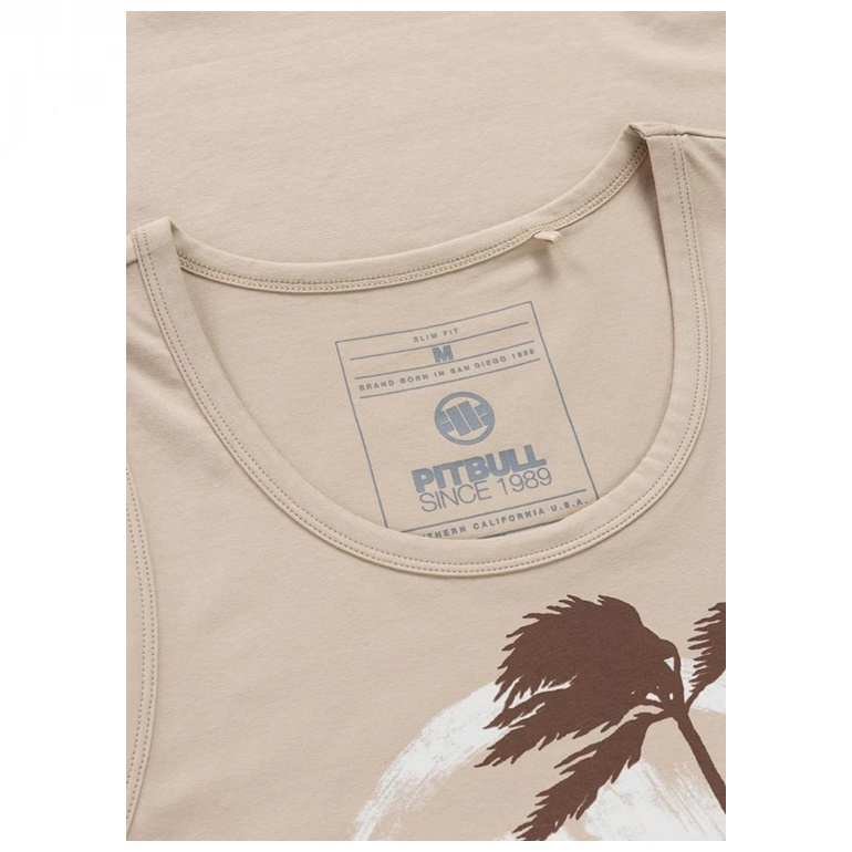 PIT BULL TANK TOP SLIM FIT PALMS SAND
