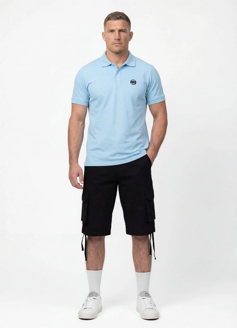 PIT BULL KOSZULKA POLO JERSEY SMAL LOGO LIGHT BLUE