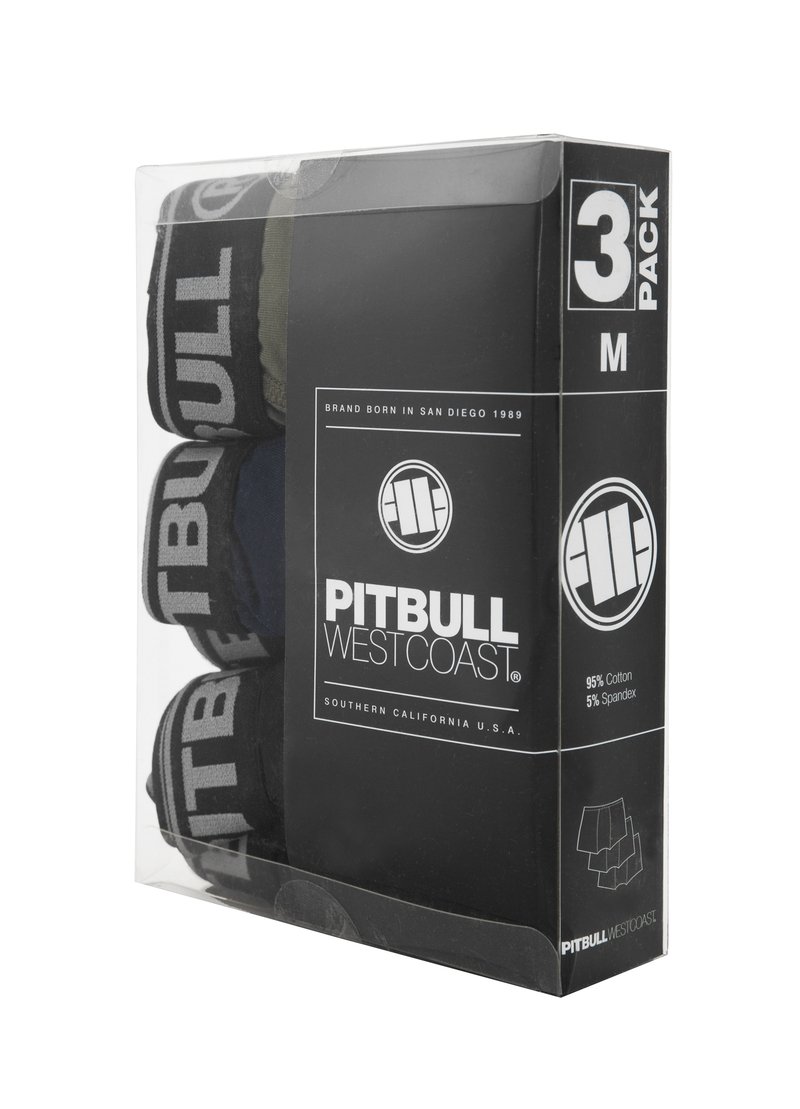 PIT BULL BOKSERKI 3 PACK CASUAL OLIVE/D.NAVY/BLACK