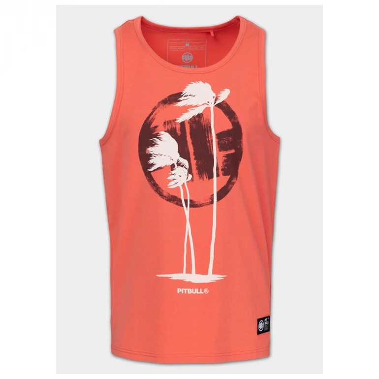 PIT BULL TANK TOP SLIM FIT PALMS SALMON