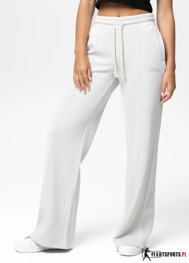 PIT BULL SPODNIE DRESOWE LOVIA WIDE LEG WHITE STONE