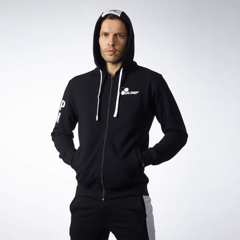 OLIMP BLUZA UNISEX HOODIE BLACK & WHITE