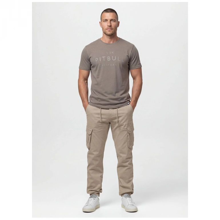 PIT BULL KOSZULKA SLIM FIT USA CAL TAUPE