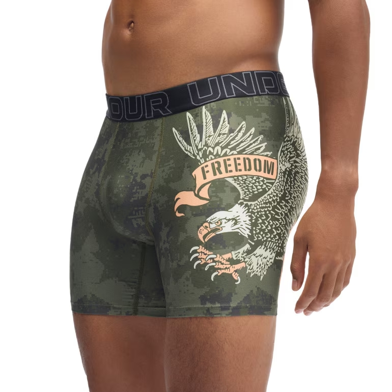 UNDER ARMOUR BOKSERKI PERFORMANCE TECH MESH PRINT 6IN 3 PACK 390