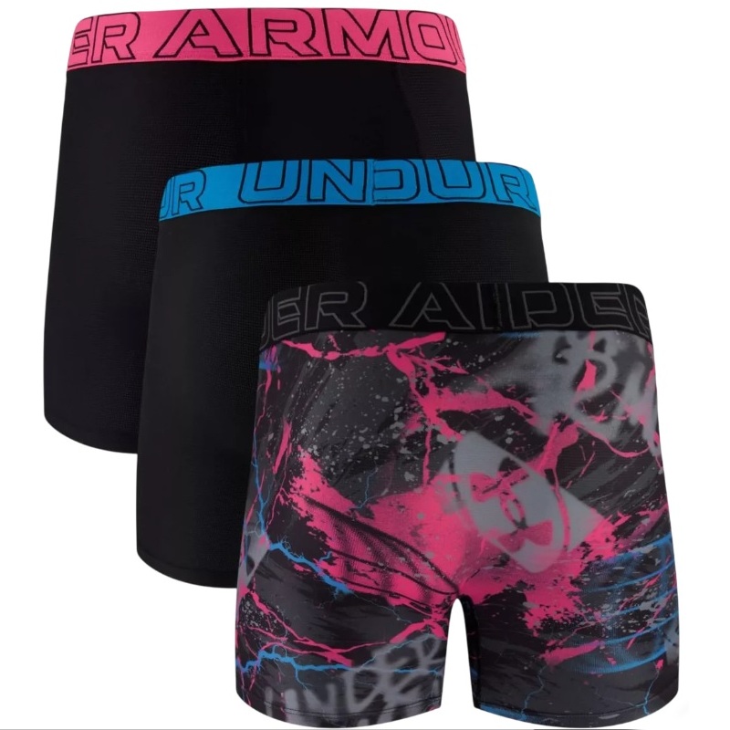 UNDER ARMOUR BOKSERKI PERFORMANCE TECH MESH PRINT 6IN 3 PACK 652