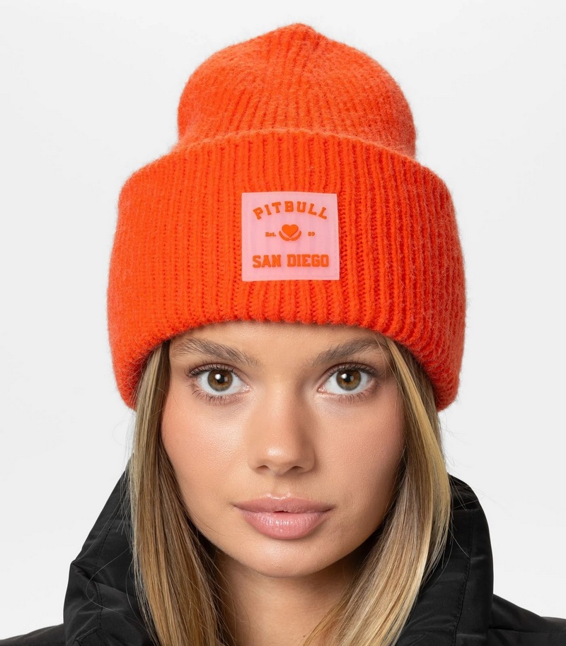 PIT BULL CZAPKA ZIMOWA LOVE PB FLUO ORANGE