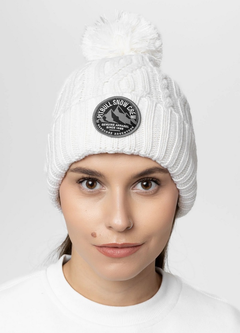 PIT BULL CZAPKA ZIMOWA Z POMPONEM SNOW CREW WHITE