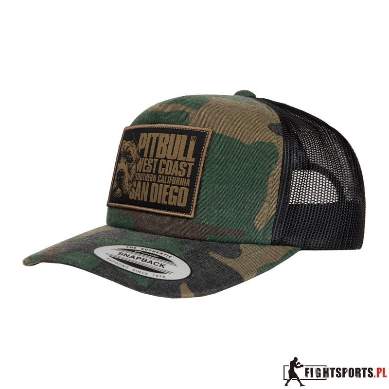 PIT BULL CZAPKA Z DASZKIEM SNAPBACK BLOOD DOG TRUCKER CAMOUFLAGE KHAKI