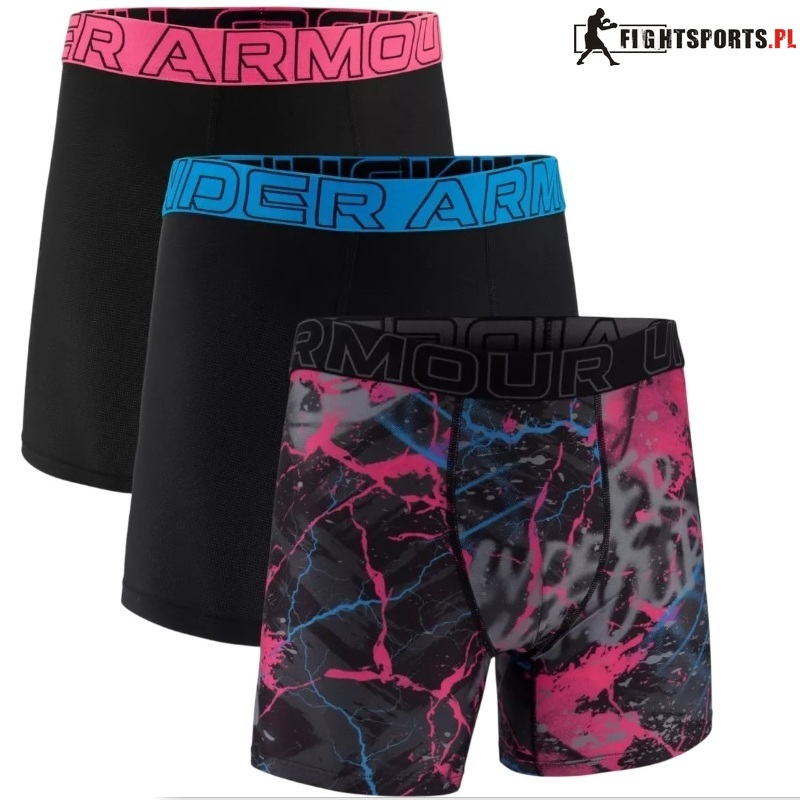 UNDER ARMOUR BOKSERKI PERFORMANCE TECH MESH PRINT 6IN 3 PACK 652