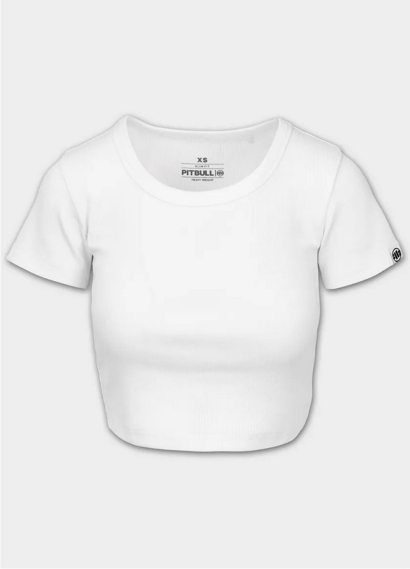 PIT BULL KOSZULKA CROPPED RIB WHITE