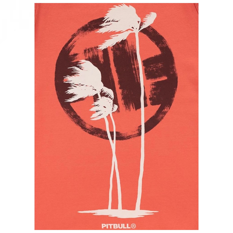 PIT BULL TANK TOP SLIM FIT PALMS SALMON