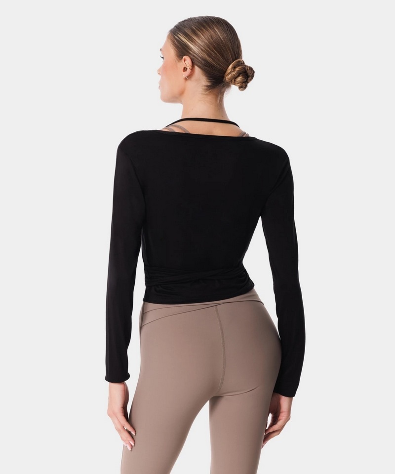 CARPATREE LONGSLEEVE WRAP OVER BLACK