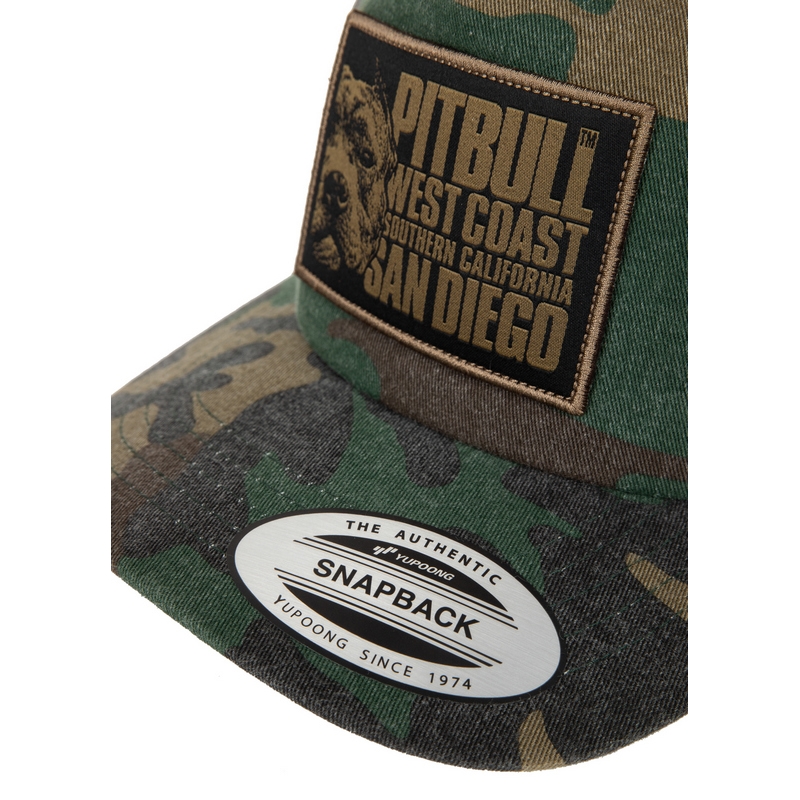 PIT BULL CZAPKA Z DASZKIEM SNAPBACK BLOOD DOG TRUCKER CAMOUFLAGE KHAKI