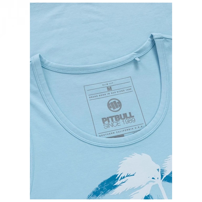 PIT BULL TANK TOP SLIM FIT PALMS LIGHT BLUE