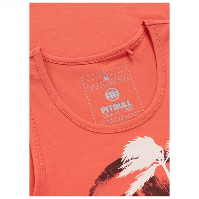 PIT BULL TANK TOP SLIM FIT PALMS SALMON