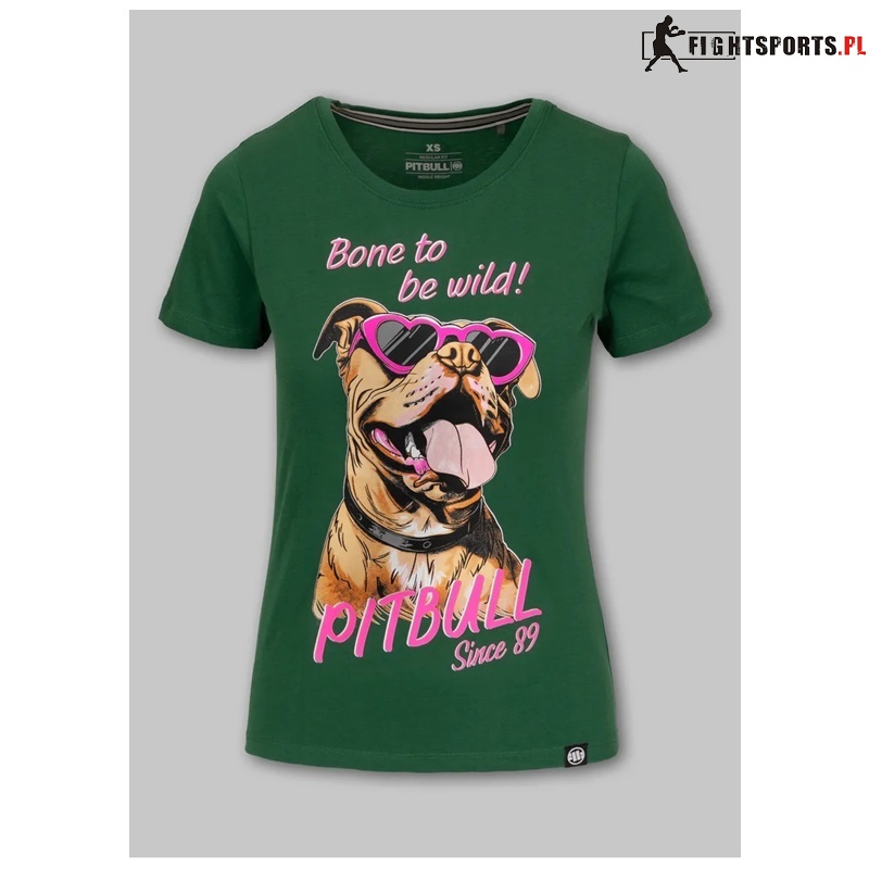 PIT BULL KOSZULKA DAMSKA SUNGLASSES DOG GREEN 
