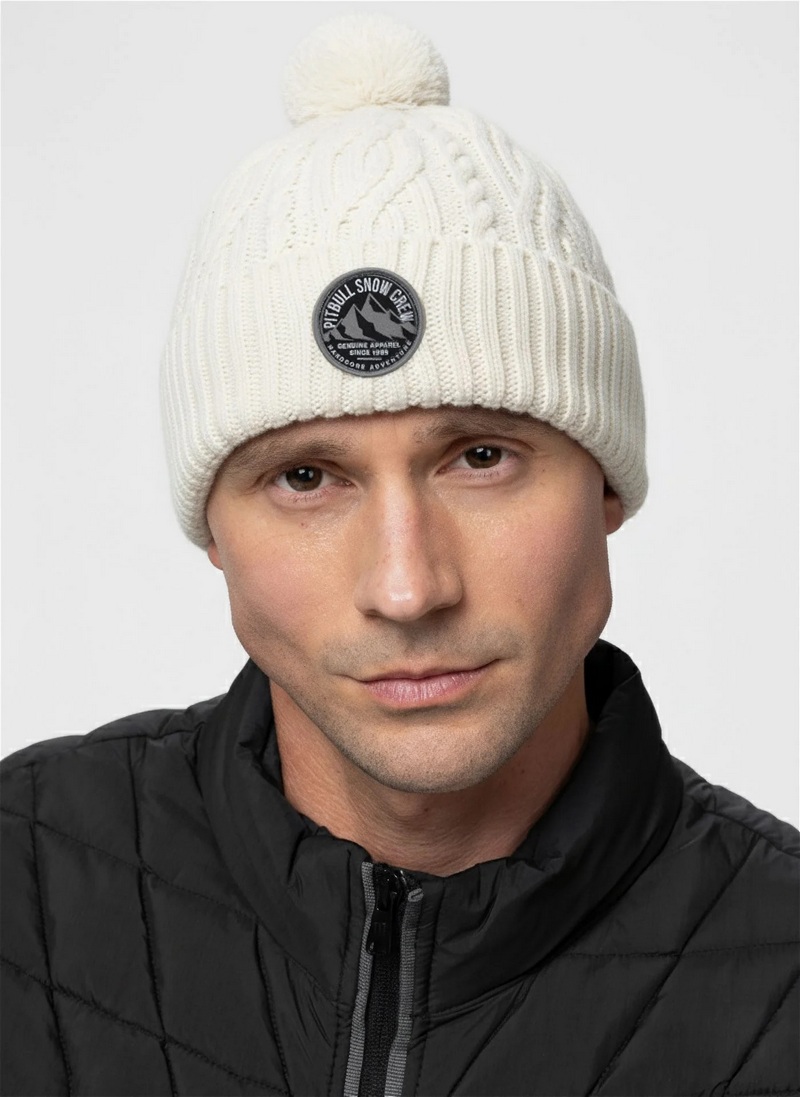 PIT BULL CZAPKA ZIMOWA Z POMPONEM SNOW CREW WHITE