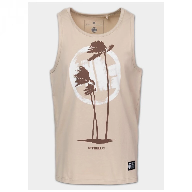 PIT BULL TANK TOP SLIM FIT PALMS SAND
