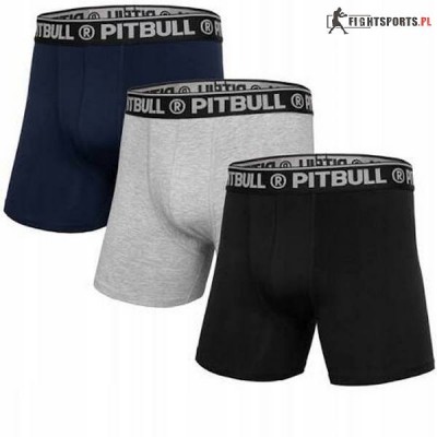 PIT BULL BOKSERKI 3 PACK CASUAL NAVY/GREY/BLACK