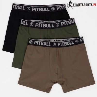 PIT BULL BOKSERKI 3 PACK CASUAL BLACK/OLD GREEN/ DARK BROWN