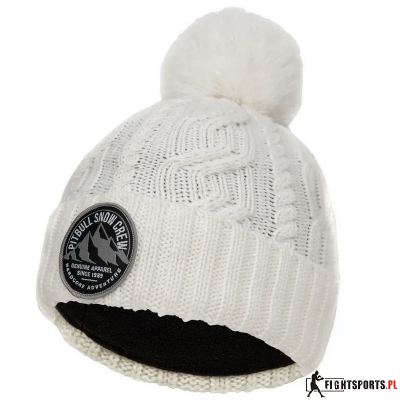 PIT BULL CZAPKA ZIMOWA Z POMPONEM SNOW CREW WHITE