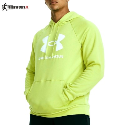 UNDER ARMOUR BLUZA RIVAL FLEECE BIG LOGO NEON