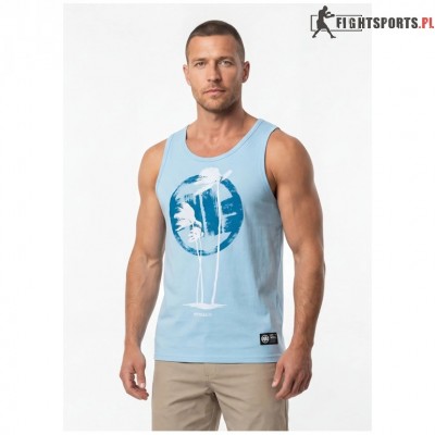PIT BULL TANK TOP SLIM FIT PALMS LIGHT BLUE