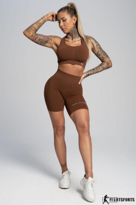 GYM GLAMOUR SZORTY BIKERY PUSH UP CHOCOLATE