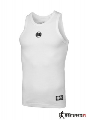 PIT BULL TANK TOP RIB SMALL LOGO WHITE