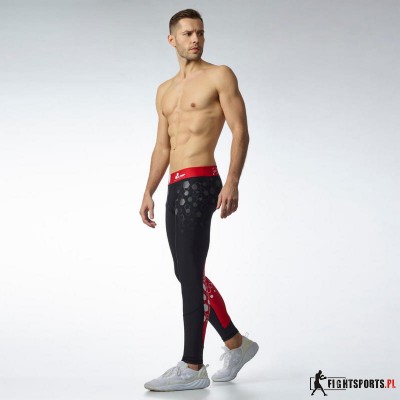 OLIMP LEGGINSY COMPRESS BLACK & RED