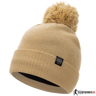 PIT BULL CZAPKA ZIMOWA BEANIE BUBBLE SMALL LOGO SAND