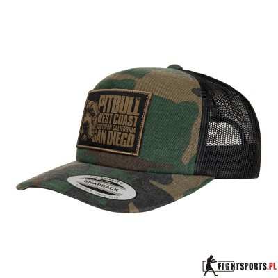 PIT BULL CZAPKA Z DASZKIEM SNAPBACK BLOOD DOG TRUCKER CAMOUFLAGE KHAKI